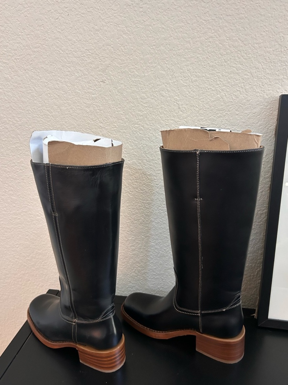 New Frye Campus 14L Tall Boots Jet Black Shadow - Picture 6 of 8